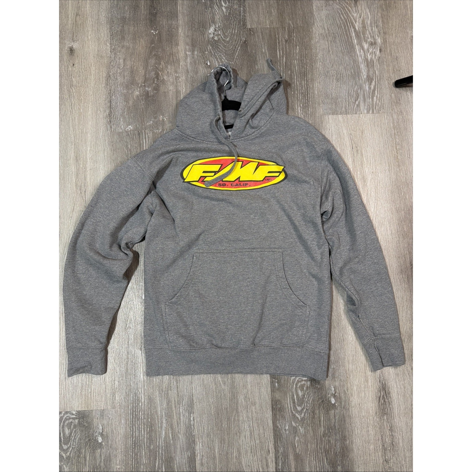 Fmf Racing Hoodie Mens Medium Gray Pullover Logo Motocross